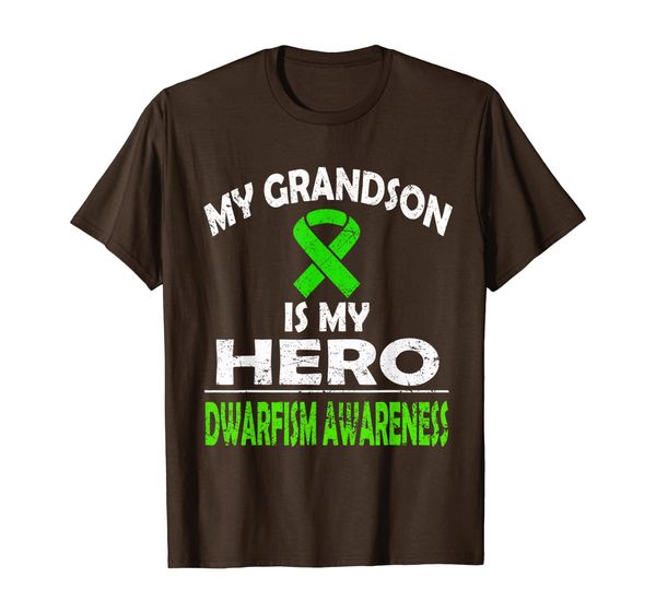 

my grandson is my hero dwarfism awareness t shirt, White;black