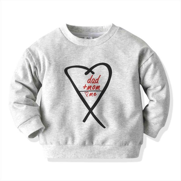 

focusnorm 1 6y causal kids baby boys valentines day sweatshirt heart letter print long sleeve pullover, Black