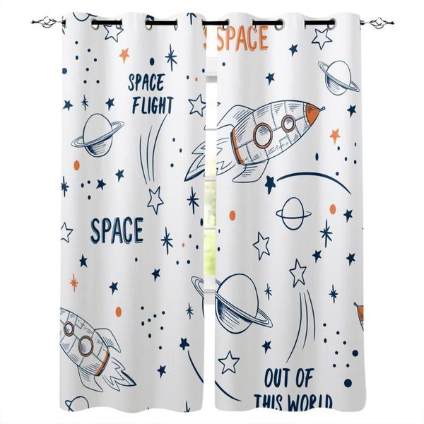 

curtain & drapes rocket flying cartoon universe space white modern living room blackout curtains for kitchen bedroom window treatments