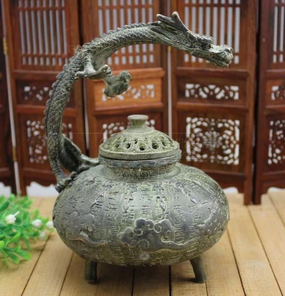 

fragrance lamps china rare copper dragon tiger incense burner
