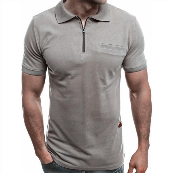 

shirts summer solid mens polo zipper casual clothing short sleeve shirt polos para hombre, White;black