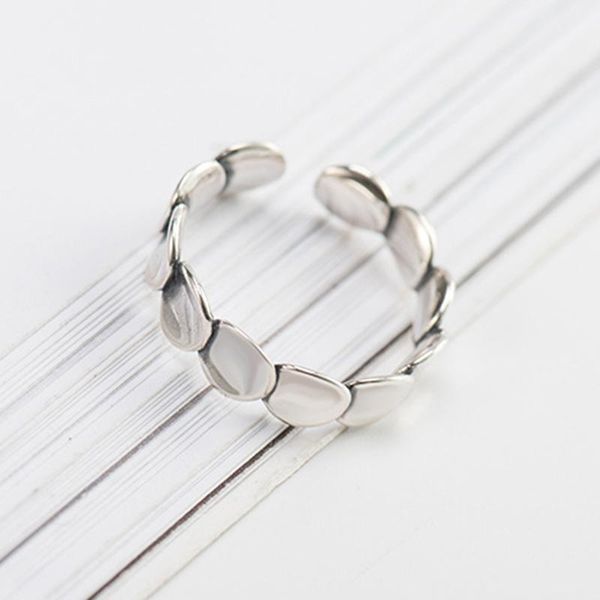 

cluster rings real 925 sterling silver ring for women design leaves, Golden;silver
