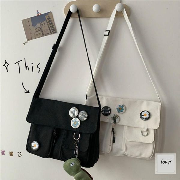 

bags solid color women messenger canvas diagonal cross bag fashion casual version ladies large capacity shoulder sac body