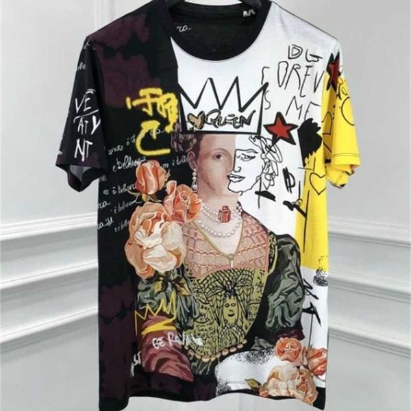 

men's t-shirts shirs spring 20ss arrival famous queen brand clohing coon casual designer floral crown prin ee shirs fo fdg8, White;black