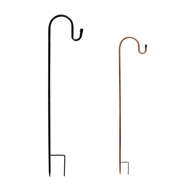 

32in/47in outdoor adjustable shepherd hook metal plant hangers with rust resistant coating multipurpose garden hooks & rails