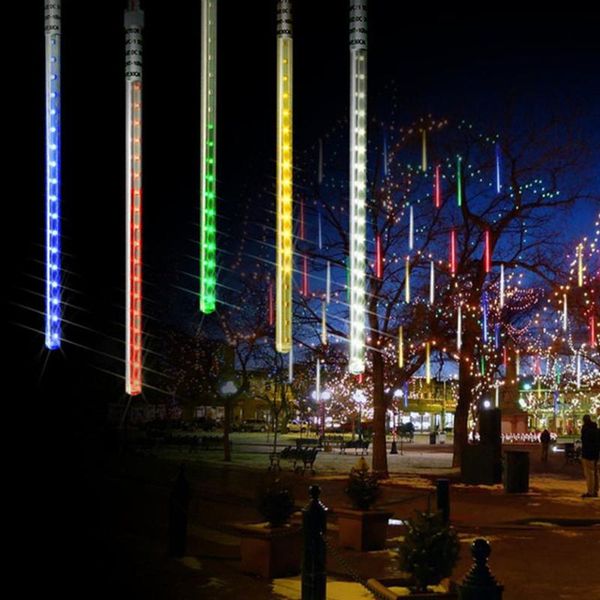 

strings 2pcs solar power waterproof 10tubes 360leds meteor shower rain led string lights for outdoor gardens christimas party tree decor