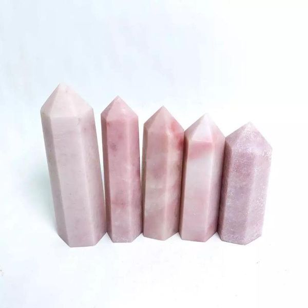 

decorative objects & figurines mokagy 80mm-100mm natural pink opal quartz crystal specimen wand point for reiki healing 1pc