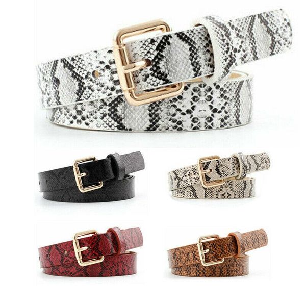 

belts ladies women classic snake skin leather waistband wide belt strap, Black;brown