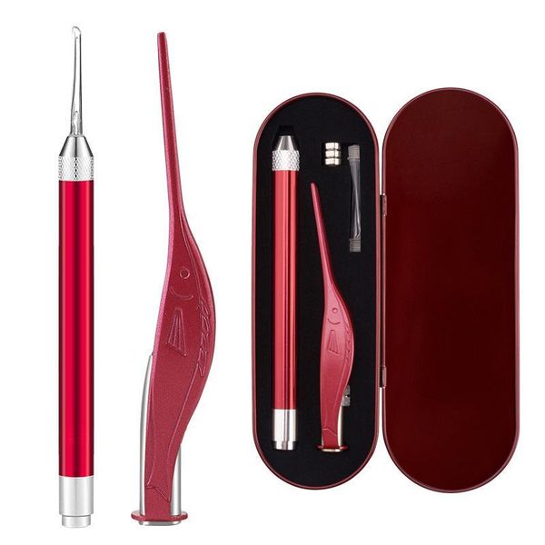 

electric nose & ear trimmers led cleaner earpick set earwax removal spoon tweezer ears care tool