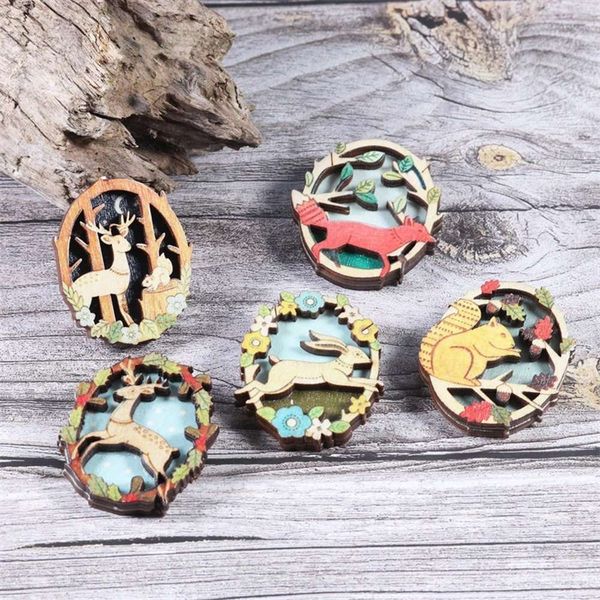 

new diy jewelry brooch high grade wood animal pin female, Gray