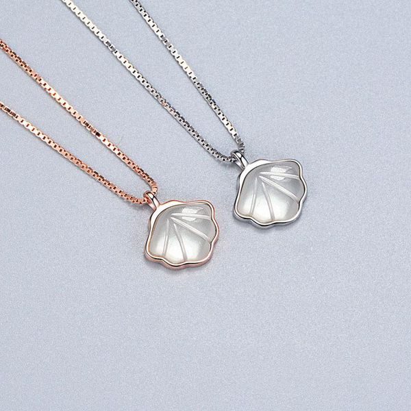 

pendant necklaces women's fashion silver plated shell necklace white gems stone crystal chain cocktail party charm jewelry gifts
