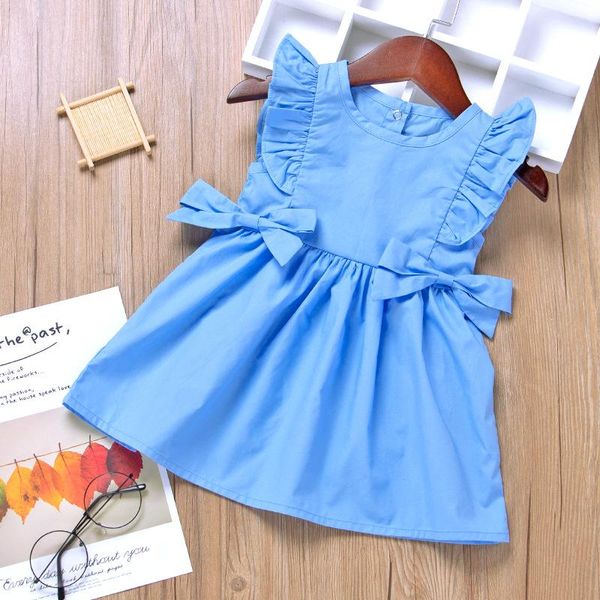 Abiti da ragazza Ragazze Ruffled Round Neck Brow Dress Flower Girl Girl Korean Baby Vestiti Bambino Summer Girls