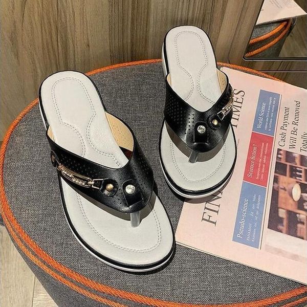 

summer women casual cozy platform wedges heels slippers ladies fashion open toe roman women's sandals shoes size35-43, Black