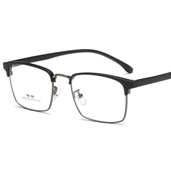 

tr90 frame new eyeglass thin eyebrow glasses korean metal square flat lens men's 2723