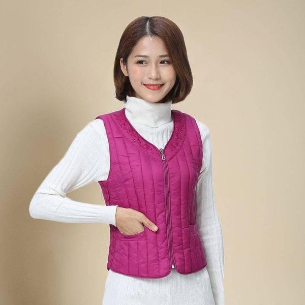 

women's vests short women vest down cotton plus size winter sleeveless jacket ultralight casual coats waistcoat chalecos para mujer y37, Black;white