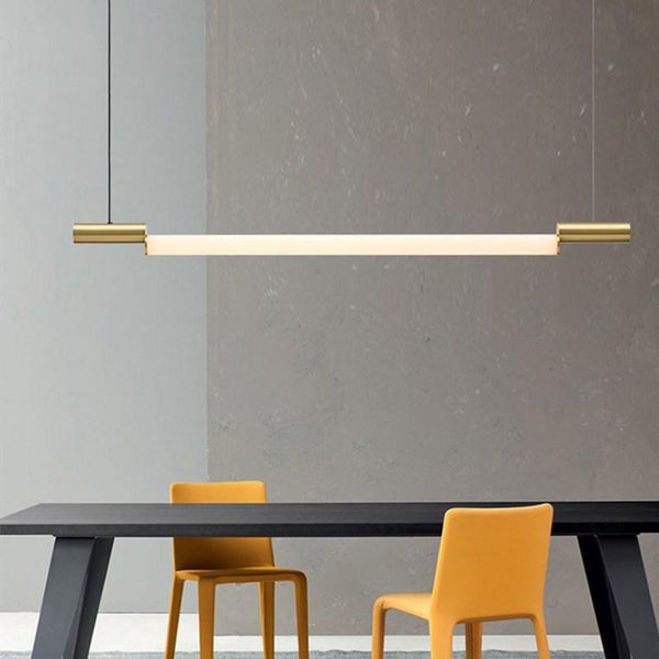 

pendant lamps simple led strip chandelier corrosion-resistant aluminum soft transparent acrylic for office living room dining study