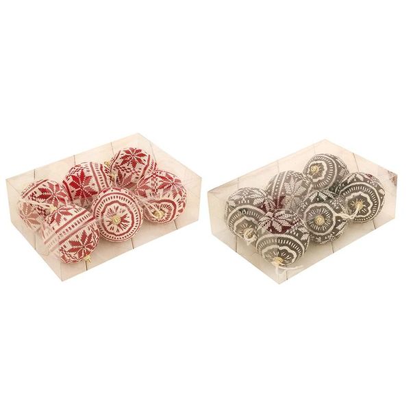 

christmas decorations 6pcs balls ornament polka dot square gift shaped tree hanging pendants party decor for home