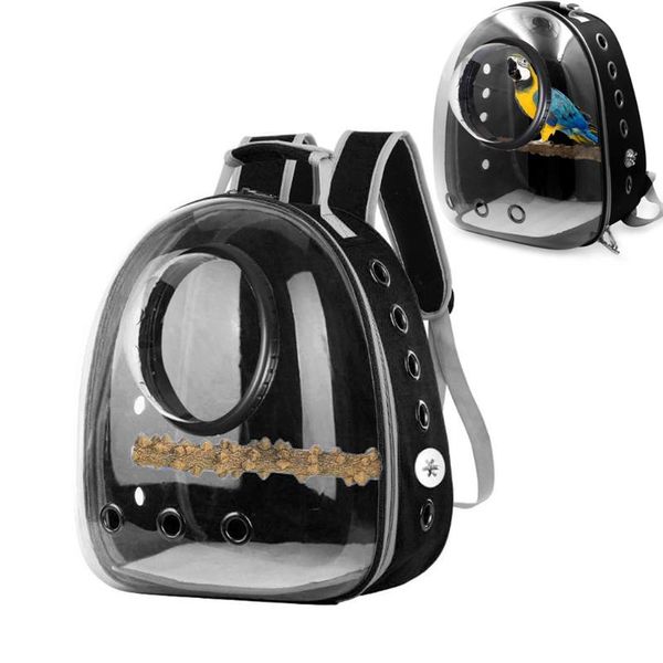 

parrot carrier backpack travel cage birds breathable transparent space x5xa