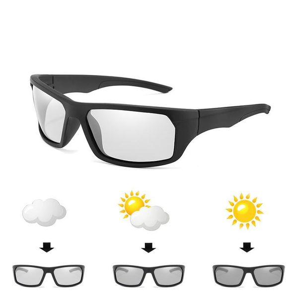 

new men outdoor driving pchromic chameleon sunglasses men polarized sun glasses sport sunglasses leisure, White;black