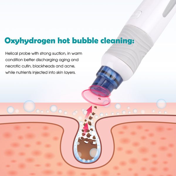 

multifunctional new facial hydra oxygen diamond dermabrasion machine air bubbles hydrogen cleaning, Black;white