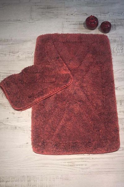 

zeugma cherry 2-piece 100% cotton bath mat set toilet seat zeugmabanpas mats