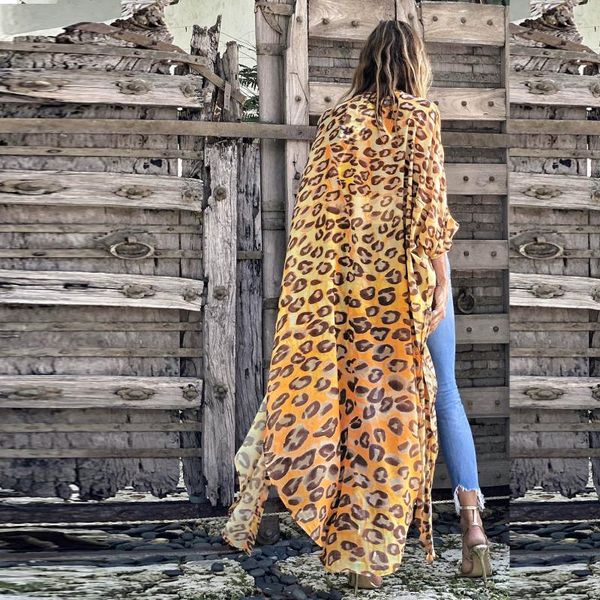 

women's swimwear beach dress woman print chiffon kimono long cardigan blouse shawl loose swimsuit cover up boho women summer, White;black