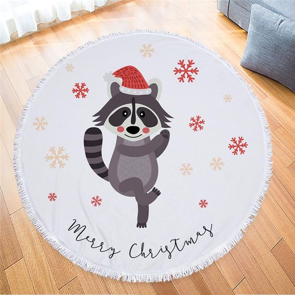 

towel xmas microfiber luxury cartoon beach for yoga mat tassels bohemia large round cotton 150cm tapestry home decor
