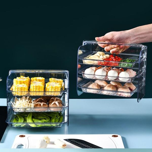 

dishes & plates 85lc kitchen storage rack 3 layers cooking stackable fruit vegetables serving tray organizer multi-functional