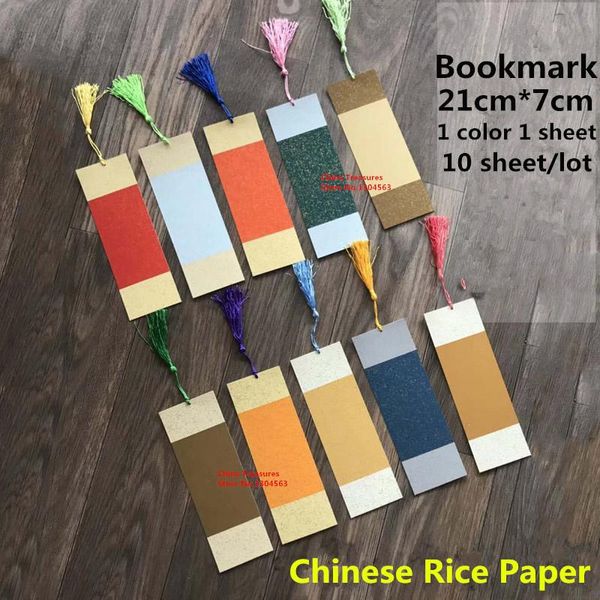 Segnalibro 10 fogli / lotto carta di riso cinese vuota forniture per calligrafia creativa e pittura