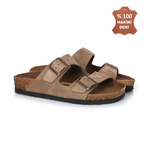 

slippers mst-1101 genuine leather men and women strappy 100 women's men's sandals 36-44 numaralar inter, Black