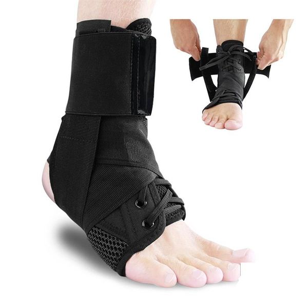 

ankle support brace elastic foot protector bandage sprain prevention reduce swelling achilles tendonitis sports injurie, Blue;black