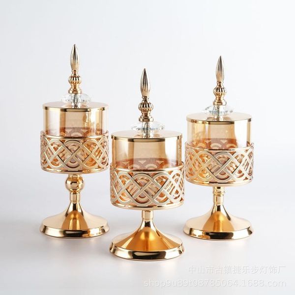 

candle holders gold glass holder stand designer european metal pillar vintage decoration salon wedding dl60zt