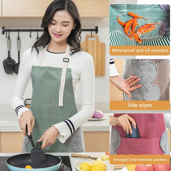 

double-sided dry hand apron kitchen cleaning helper gadget access waterproof aprons
