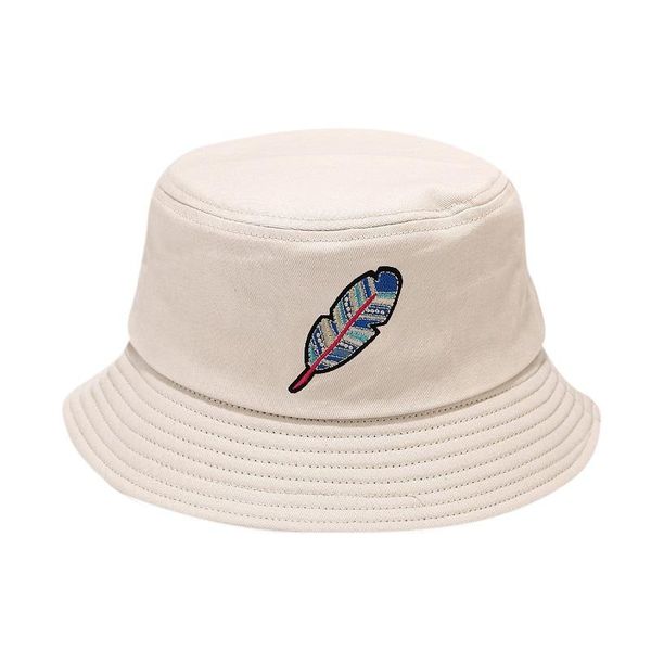 

wide brim hats flat leisure basic lady fisherman hat fashion ethnic retro feather pattern cap basin outdoor sunscreen, Blue;gray