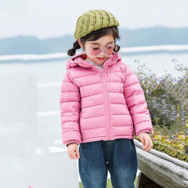 

coat 2021 autumn winter girls down jacket hooded boys girl duck warm teenagers jackets kids light clothes children, Blue;gray
