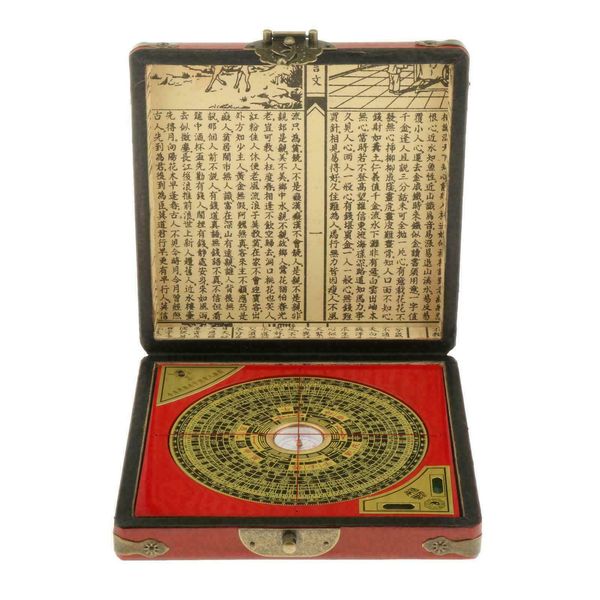 

chinese wooden hand craft feng shui compass auspicious dragon wooden box decoration