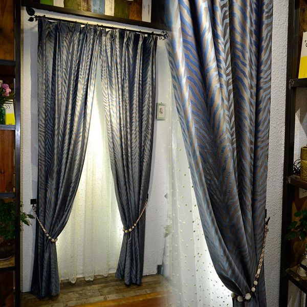 

curtain & drapes custom europe simple modern mediterranean french zebra leopard strip fashion cloth blackout curtainns panel e859