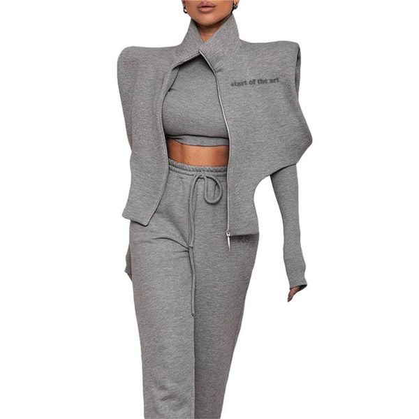 

women's vests women simple style waistcoat grey letters printed pattern sleeveless zipper high collar closure s/ m, Black;white