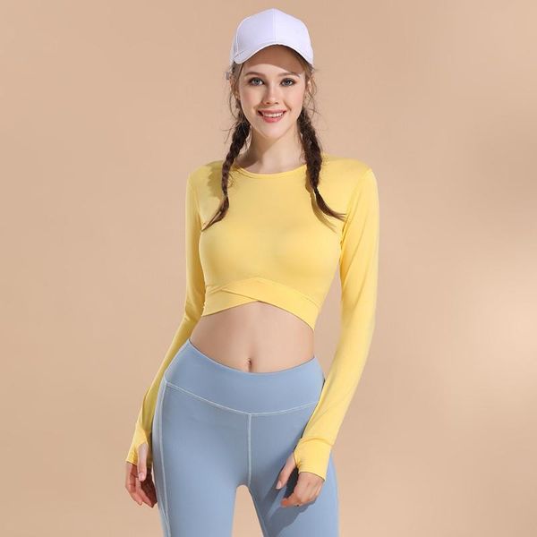 

women's t-shirt women tshirt breathable slim crop long sleeve yellow blue gray soft x11, White