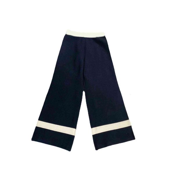 

knitted wide leg pants women's autumn and winter thickened casual grma's are thin versatile, high waist hanging loose straight, Black