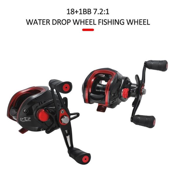 

fishing reel wheel metal rocker spool gear black red aluminum alloy dripping baitcasting reels