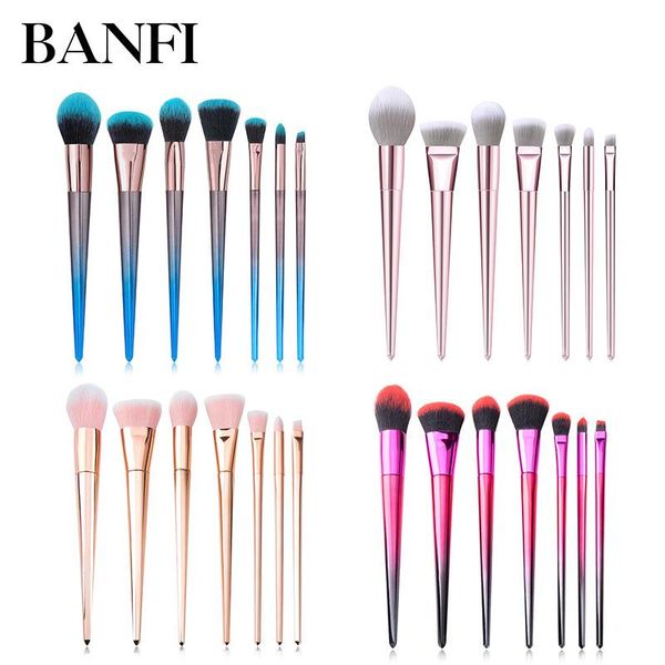 

makeup brushes 7-piece brush set diamond gradient peacock blue beauty tool