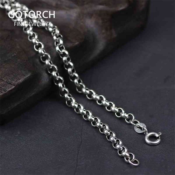

genuine 925 sterling silver sweater chains necklaces for women and men round shape beaded necklace accessories 18-32 inch 210323