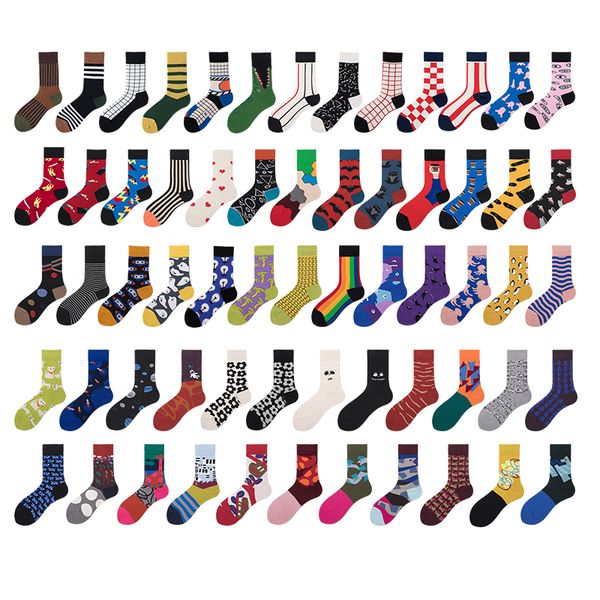 

2021 many interesting colorful Crew fashion hip hop men's socks, Black