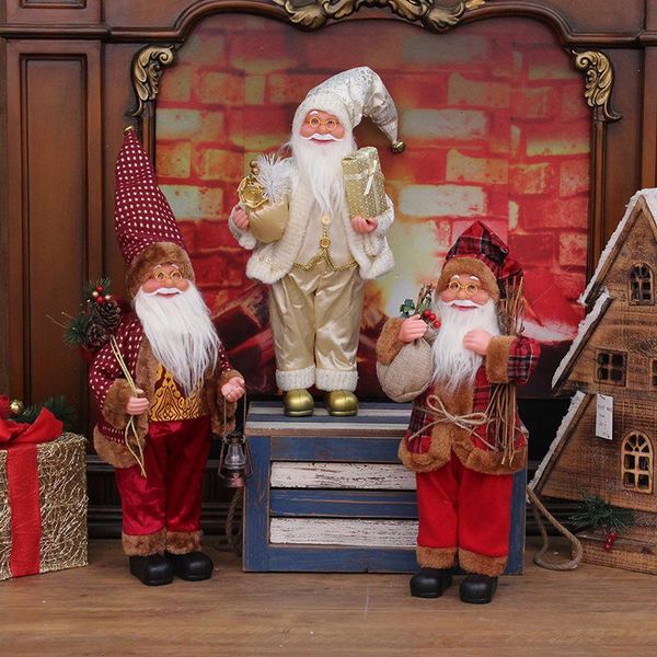 

party decoration christmas santa claus doll 46 cm standing sitting position various styles holiday gifts