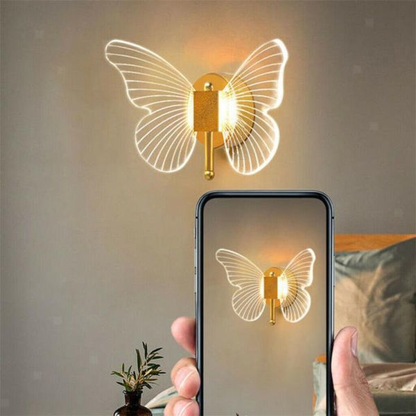 

wall lamp led butterfly indoor lighting lampras home bedroom bedside living room decoration staircase light iluminaÃ§Ã£o interior