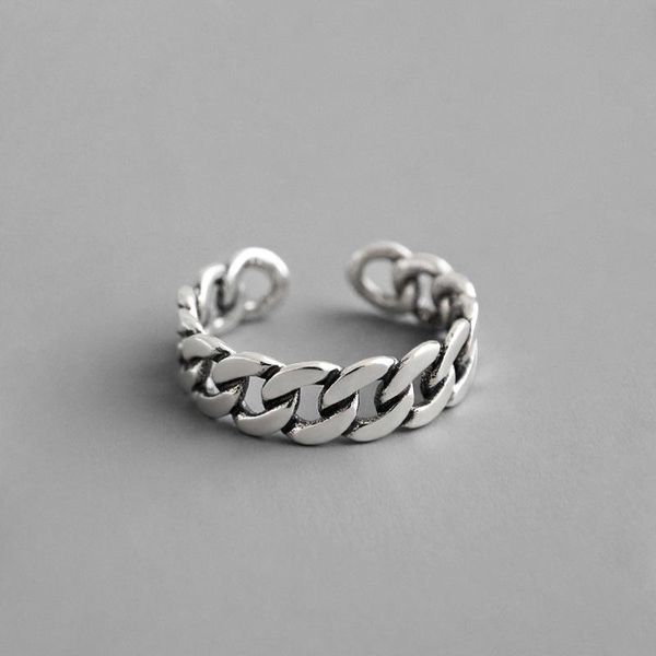 

cluster rings boscen 925 sterling silver ring for women men boy girl student birthday gift 2021 retro elegant luxury fine japan chain, Golden;silver