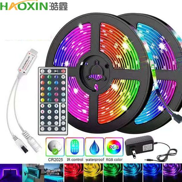

haoxin led strip light flexible lamp 5m/set tape diode smd 2835 dc12v desk screen tv background lighting 24/44 key control