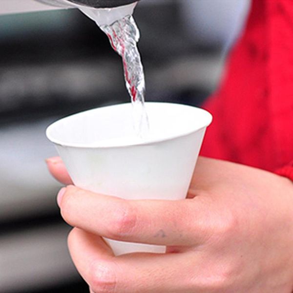 

disposable cups & straws 250pcs 3.7oz cone water paper funnel snow - white