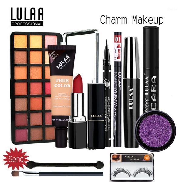 

makeup set professional full make up kit lipstick eyeshadow eyeliner mascara eyebrow concealer complete with bag cosmetic1